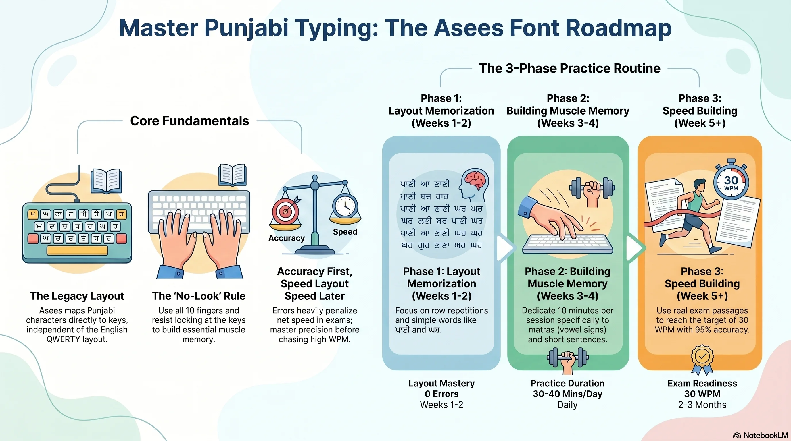 Punjabi typing in Asees font