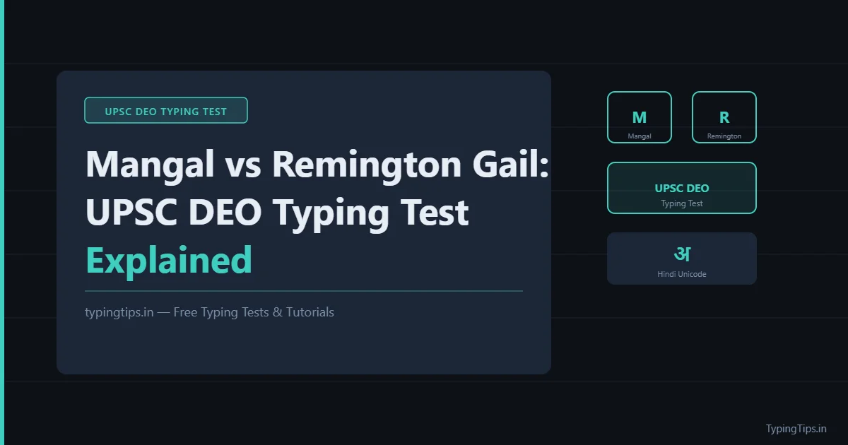 UPSC DEO typing test Mangal Remington
