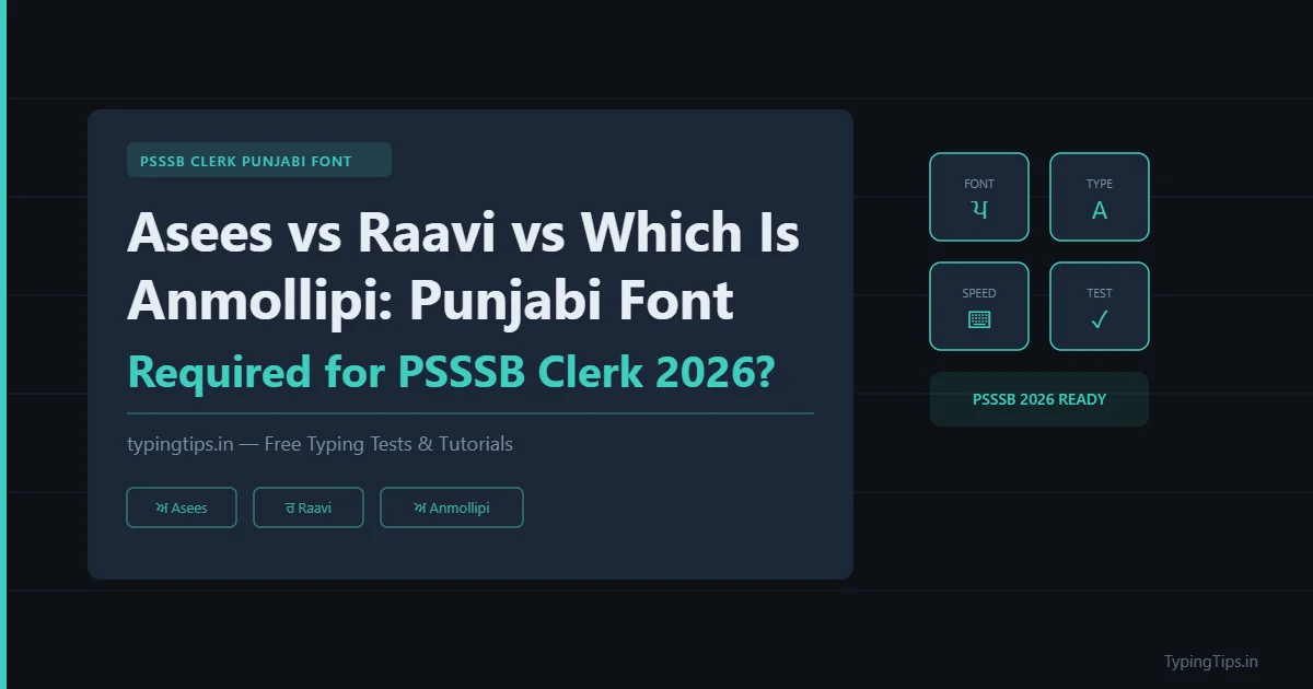 PSSSB Clerk 2026 Punjabi Font Asees vs Raavi vs Anmollipi